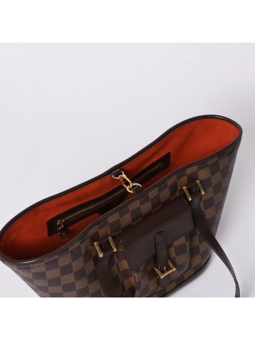 Louis Vuitton Handbag Manosque PM Damier Brown Gold